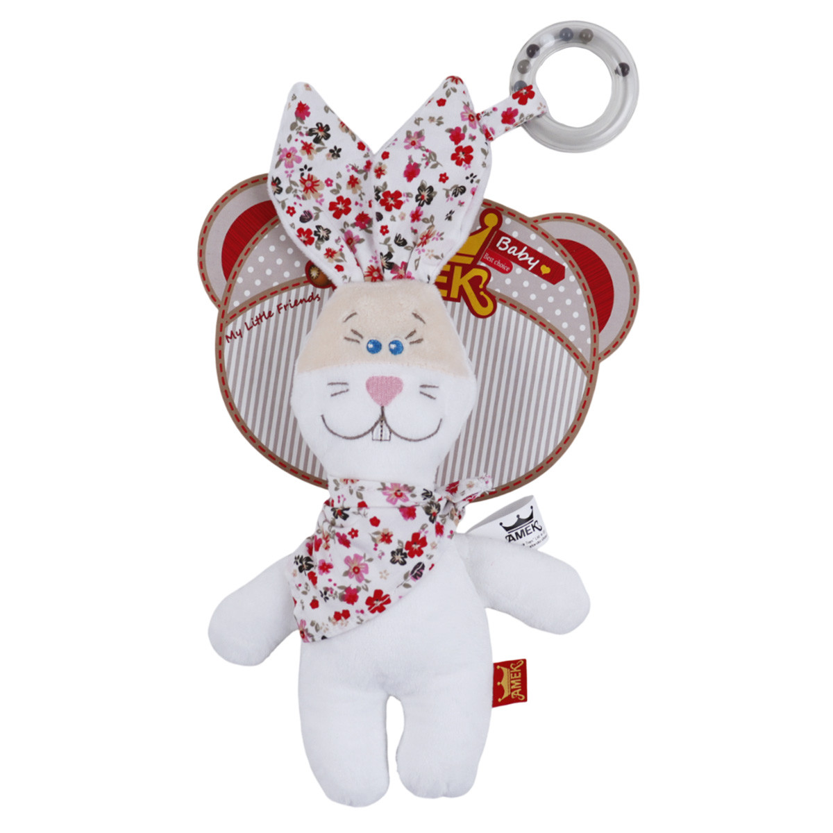 Бебешка плюшена дрънкалка "Зайче"