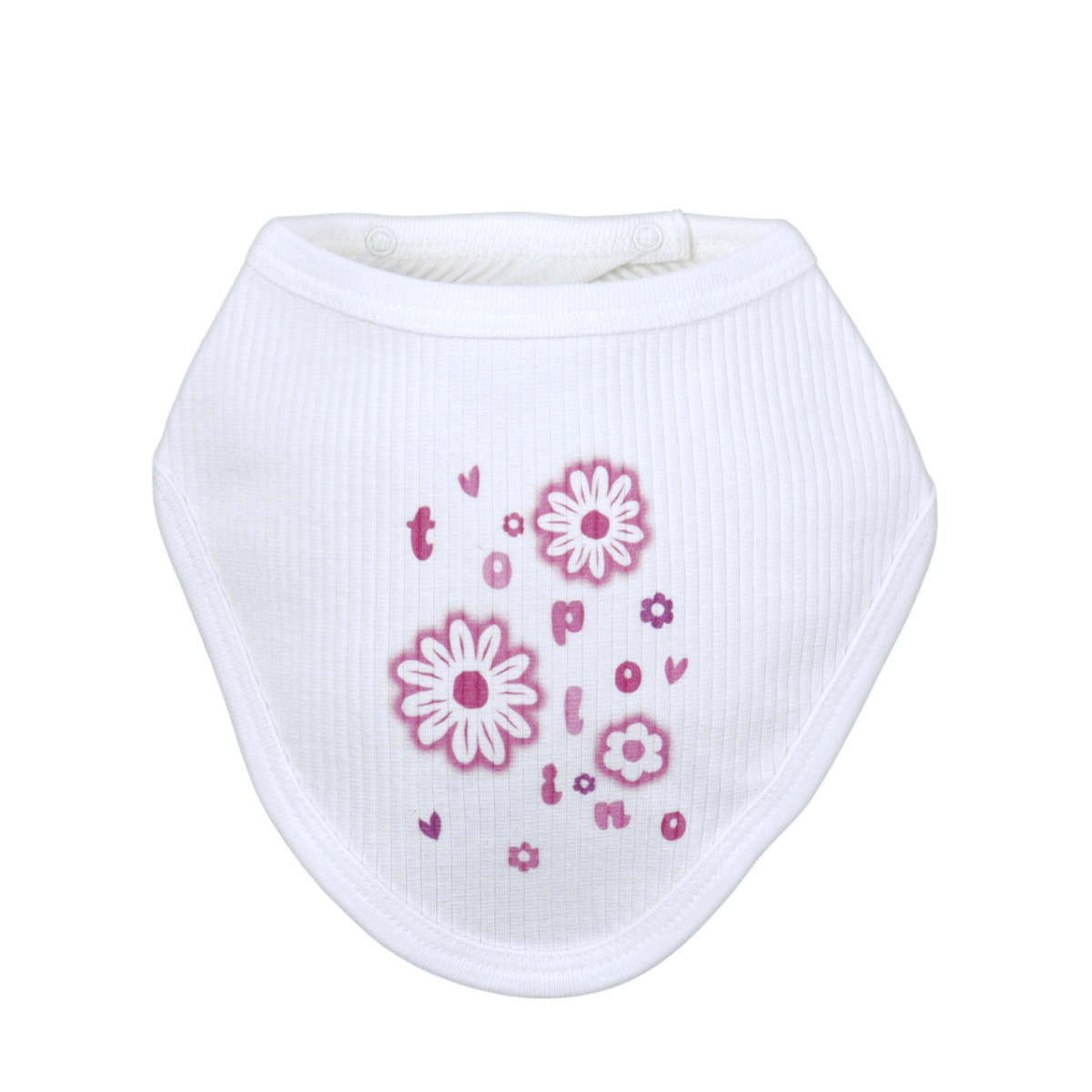 Бебешка рипсова бандана "Flowers" в екрю