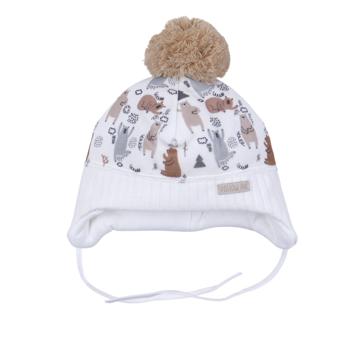 Бебешка зимна шапка с вата "Bear"