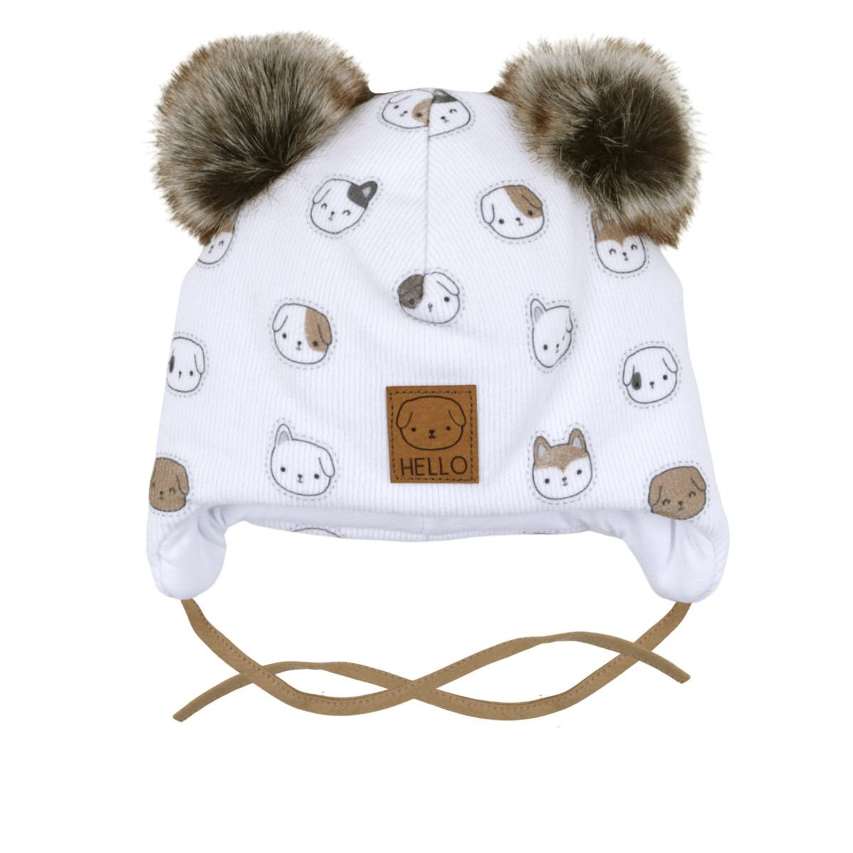 Бебешка зимна шапка с вата "Hello"