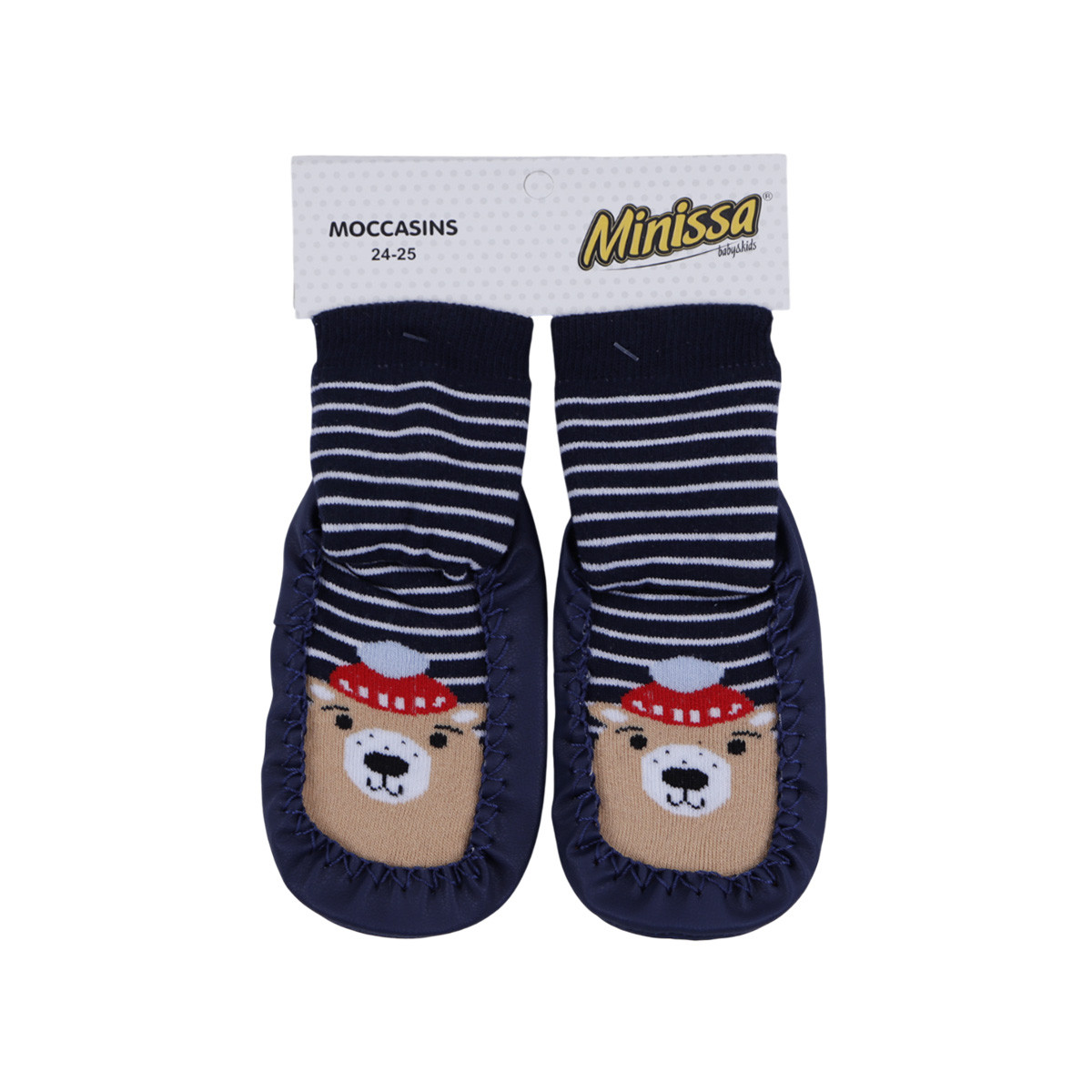 Бебешки чорапки с кожена подметка "Bear"