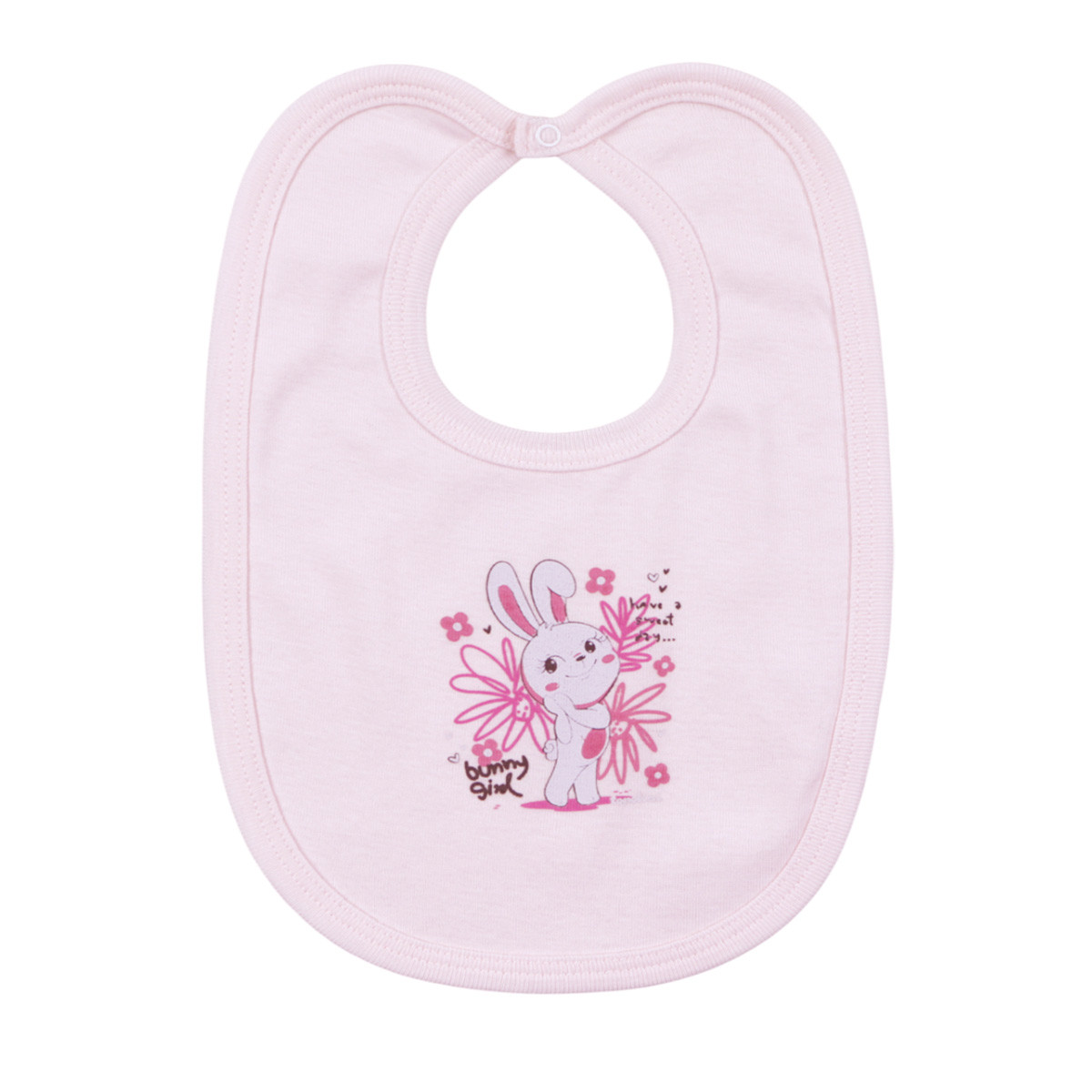 Бебешки двупластов лигавник "Bunny girl" в розово