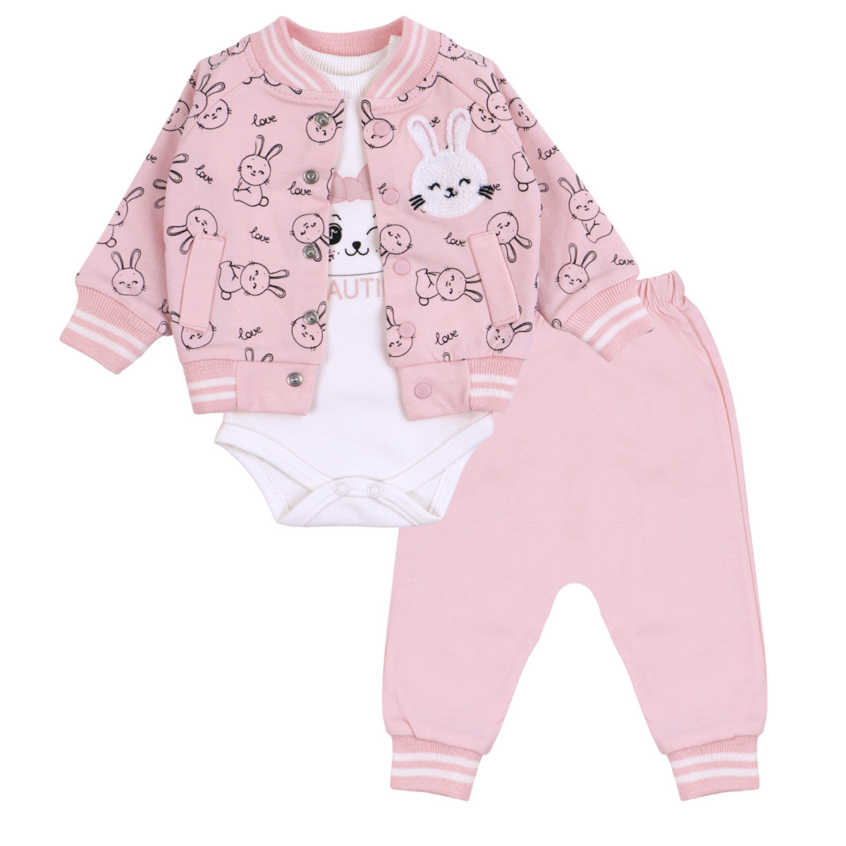 Бебешки комплект от 3 части "Love bunny"