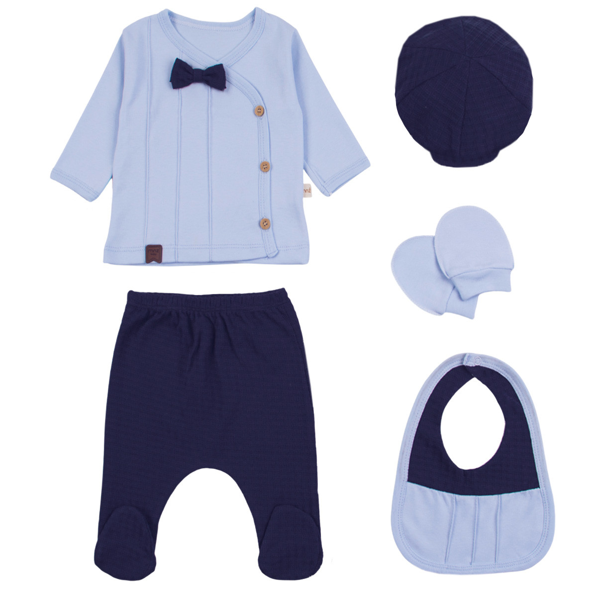 Бебешки комплект от 5 части в тъмносиньо