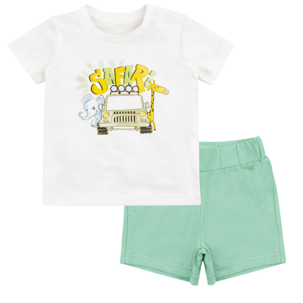 Бебешки комплект "Safari" в екрю и млечна мента