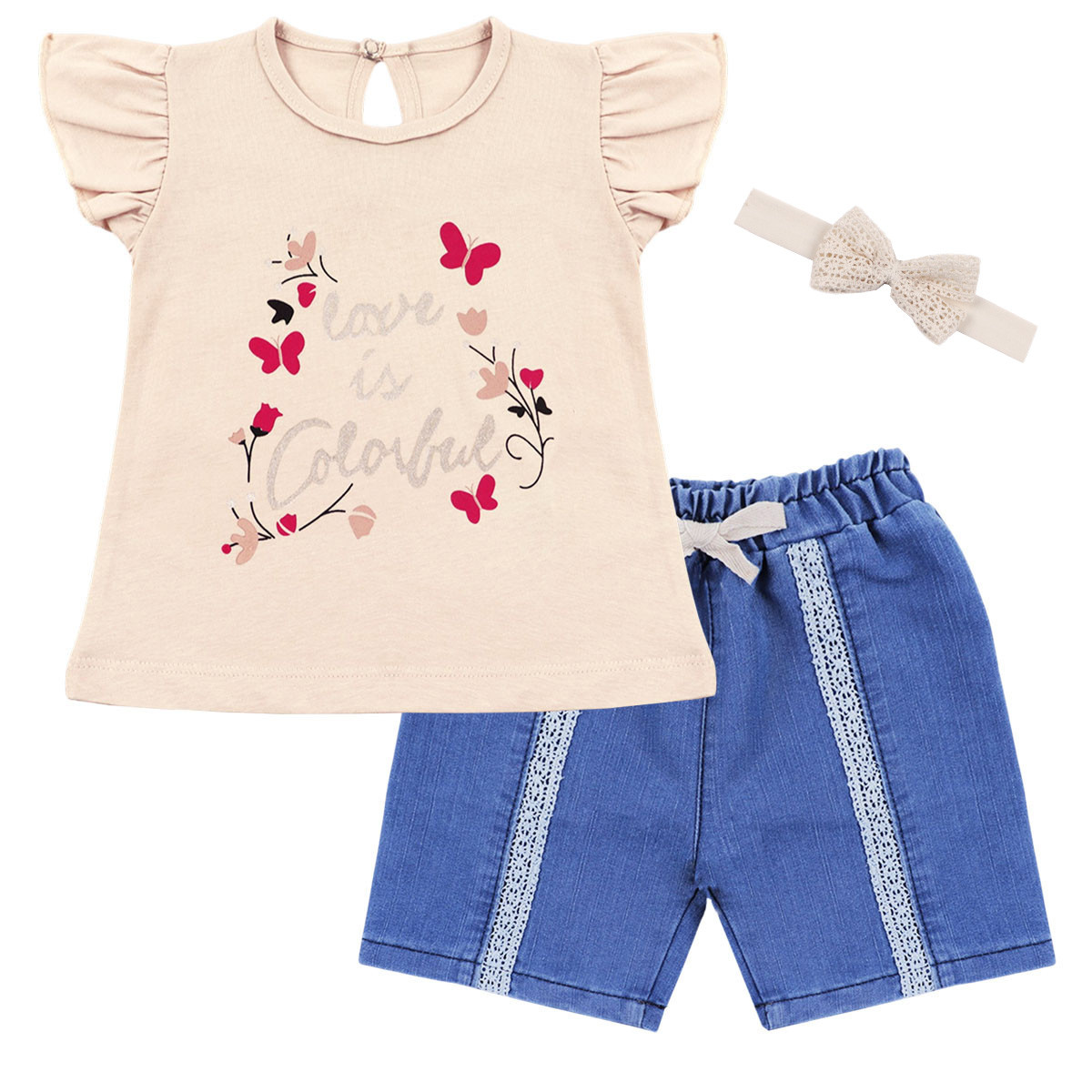 Бебешки летен комплект ''Colorful'' с аксесоар