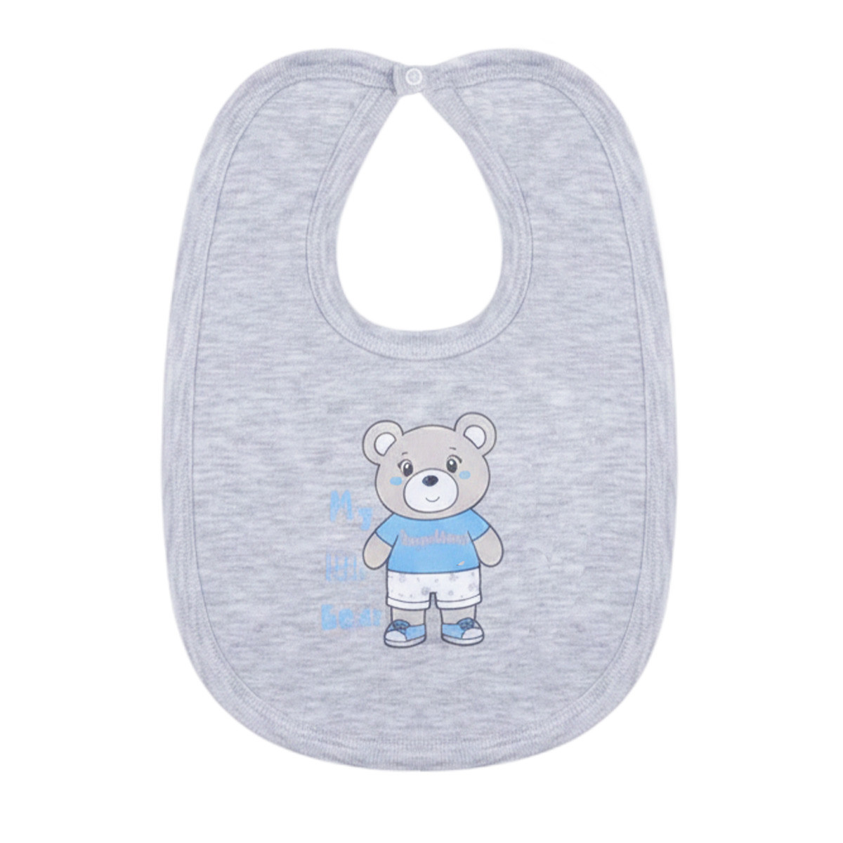 Бебешки двупластов лигавник "Bear"  в сив меланж