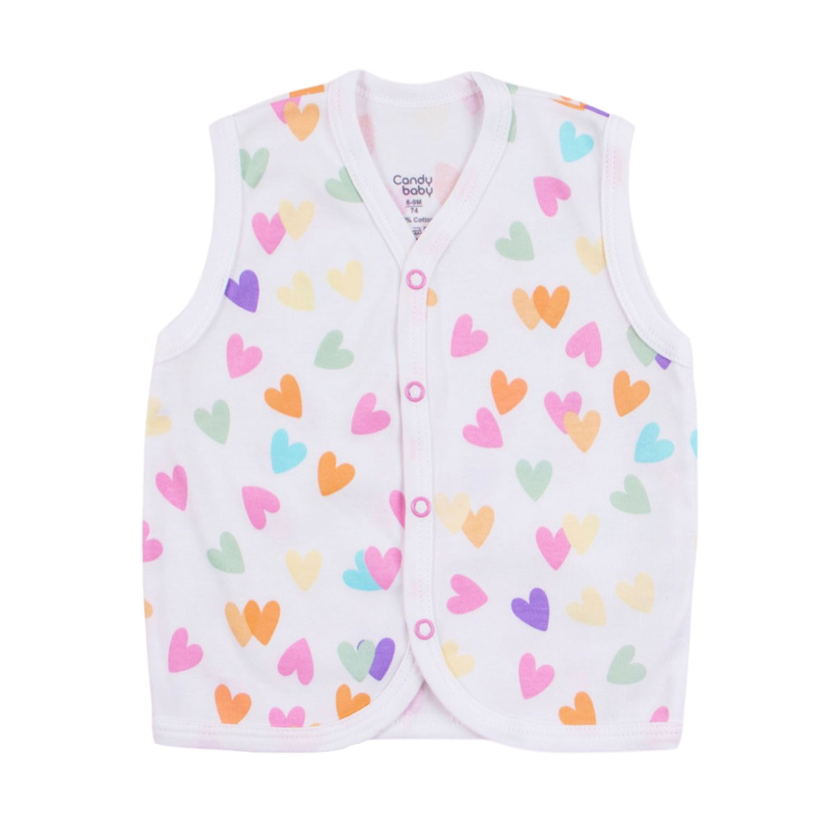 Бебешки памучен елек "Hearts" 