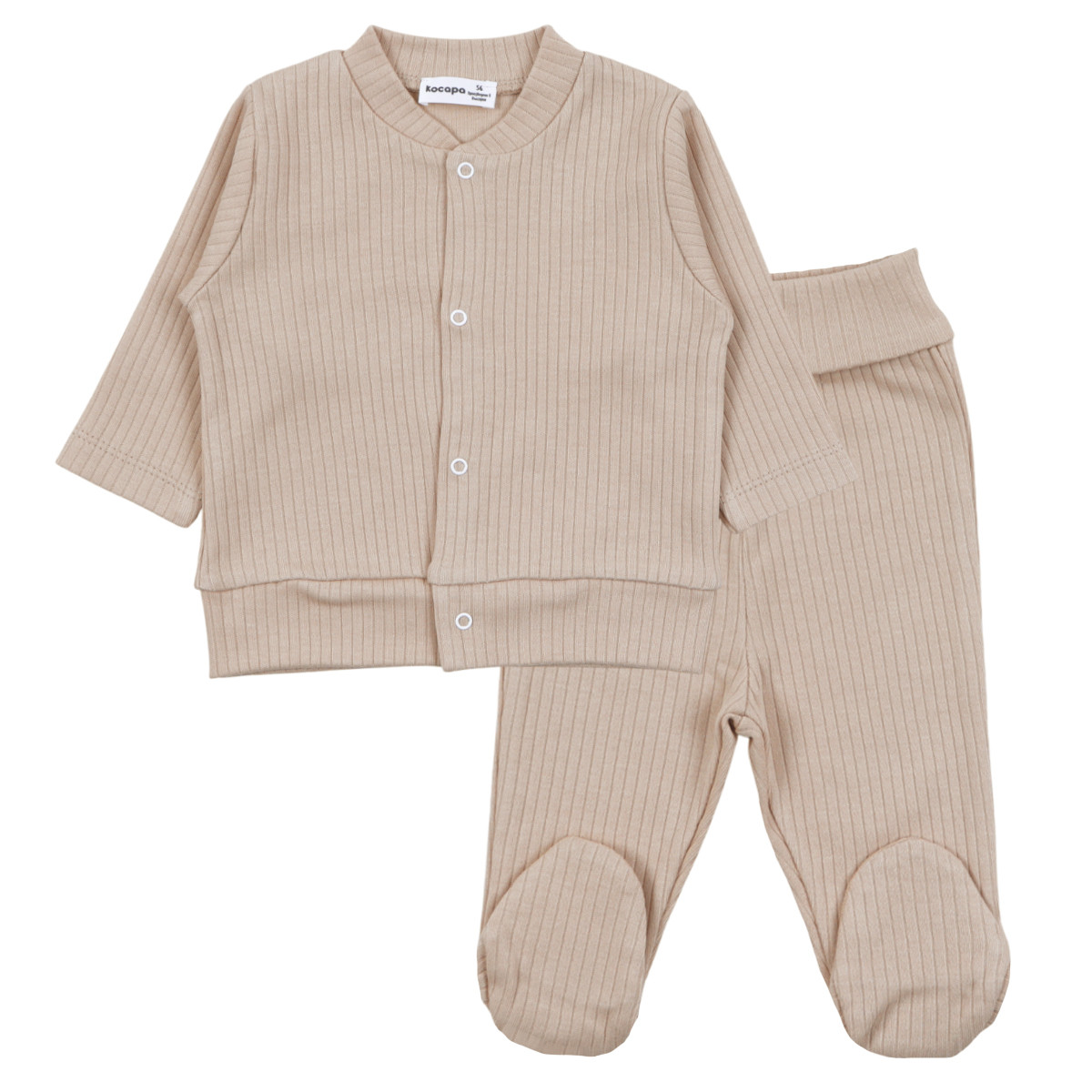 Бебешки памучен комплект "Soft" в бежово