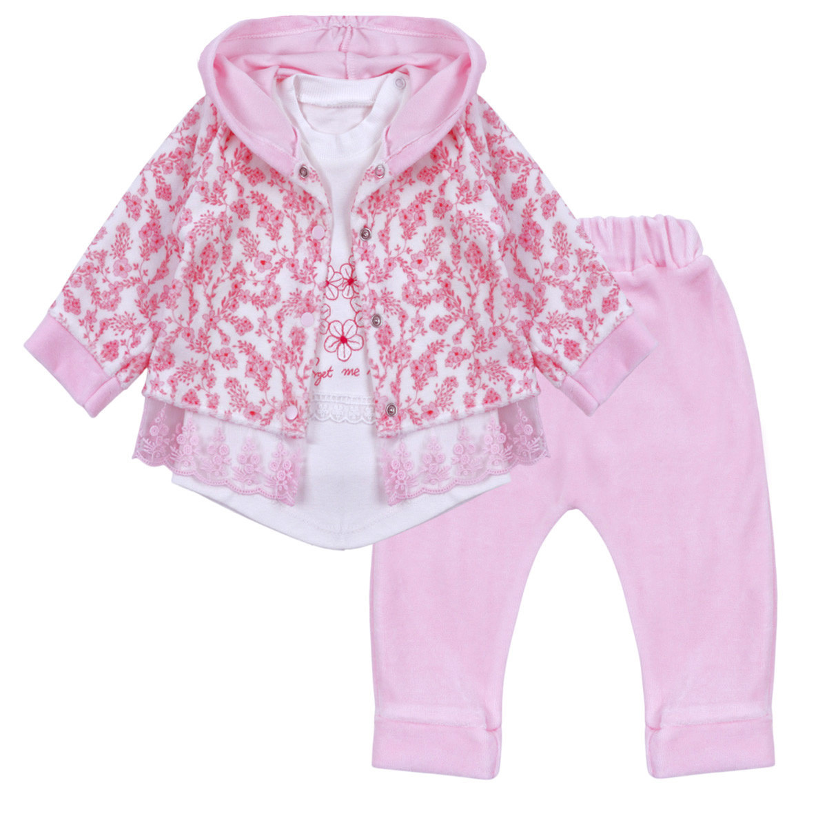 Бебешки плюшен комплект от 3 части