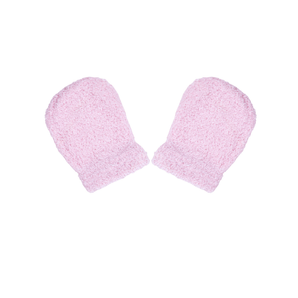 Бебешки пухени ръкавички в розово