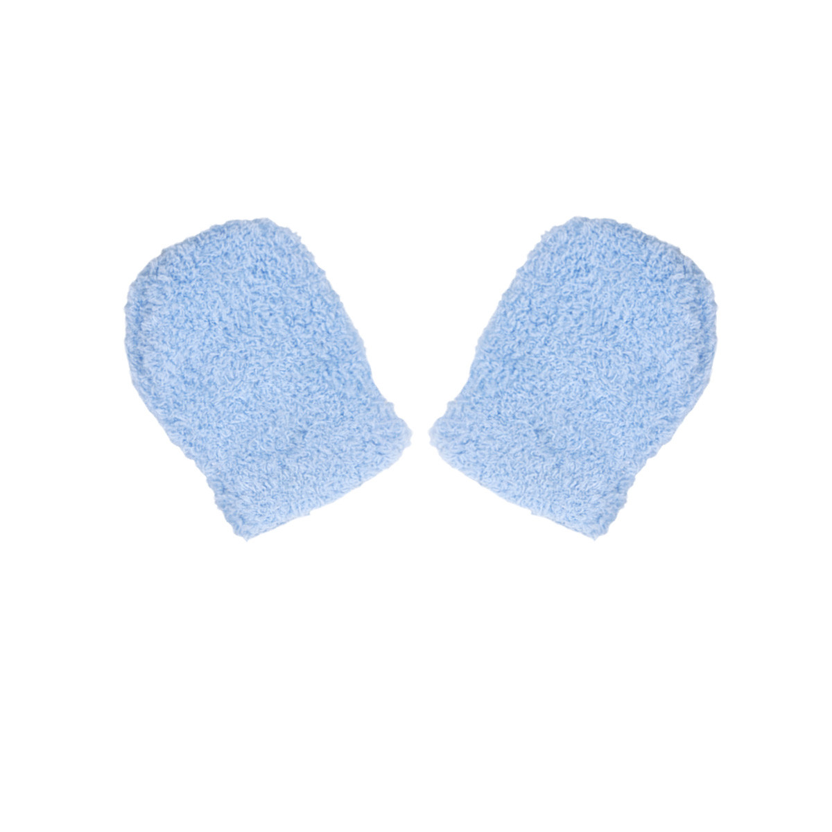 Бебешки пухени ръкавички в синьо
