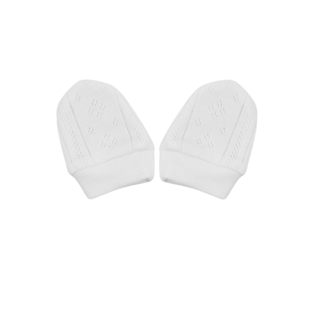 Бебешки ръкавички от памучен ажур в екрю