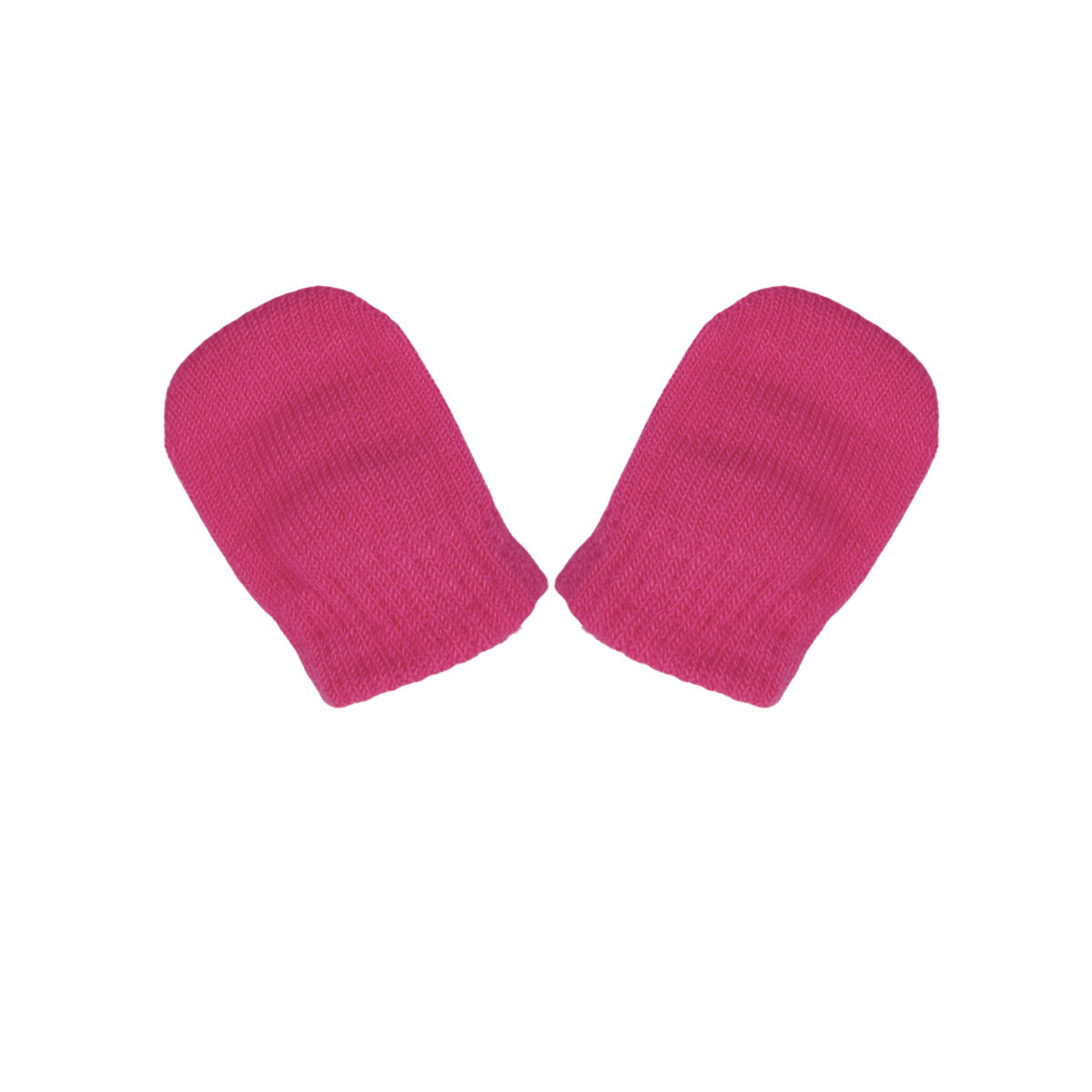 Бебешки ръкавички от плетиво в наситено розово