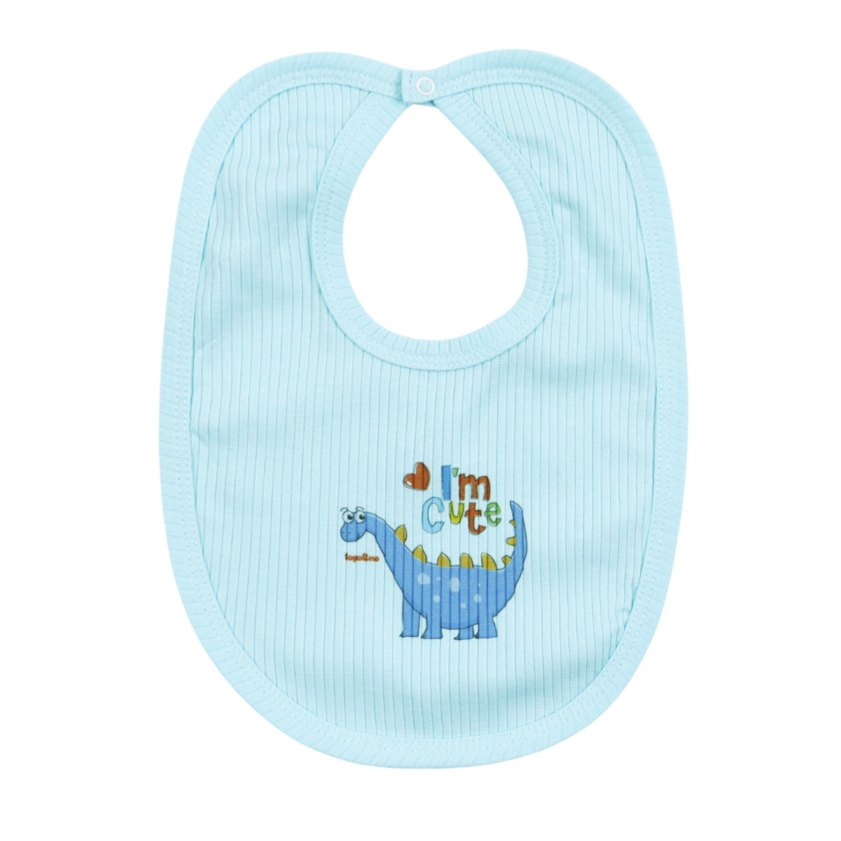 Бебешки рипсов лигавник "I'm cute" в синьо