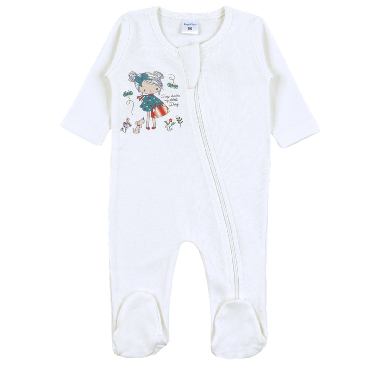 Бебешки ромпър с цип "Hello"