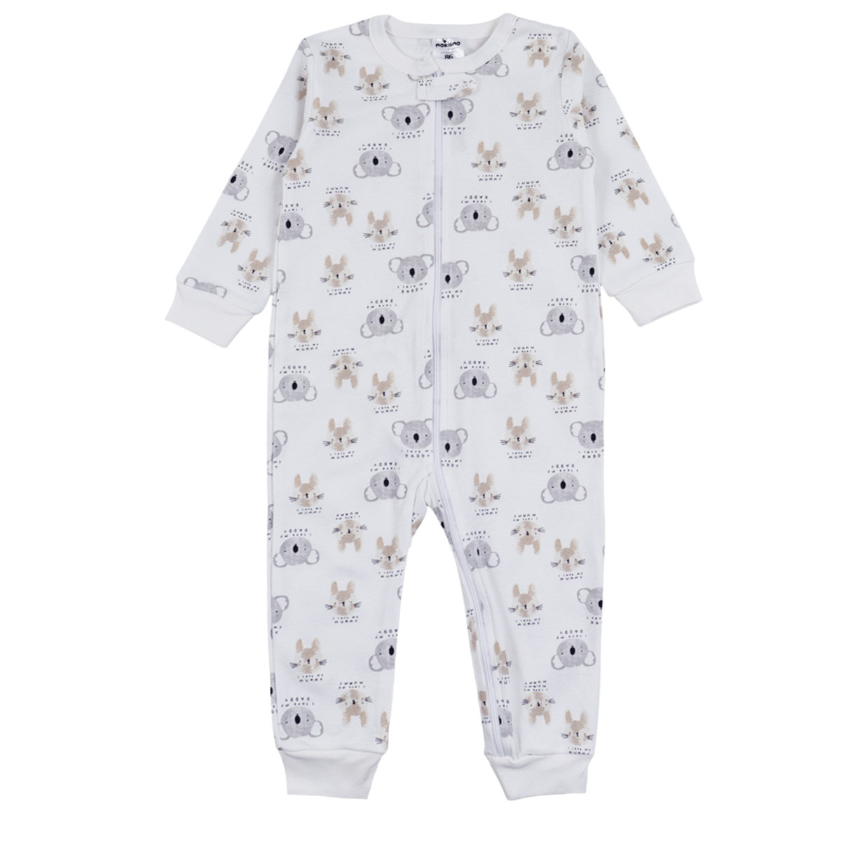 Бебешки ромпър с цип и открити крачета "I love"