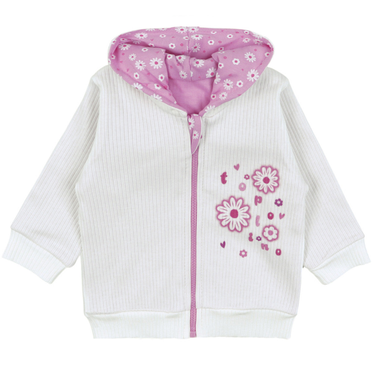 Бебешки плътен суичер за момичета ''Flowers''