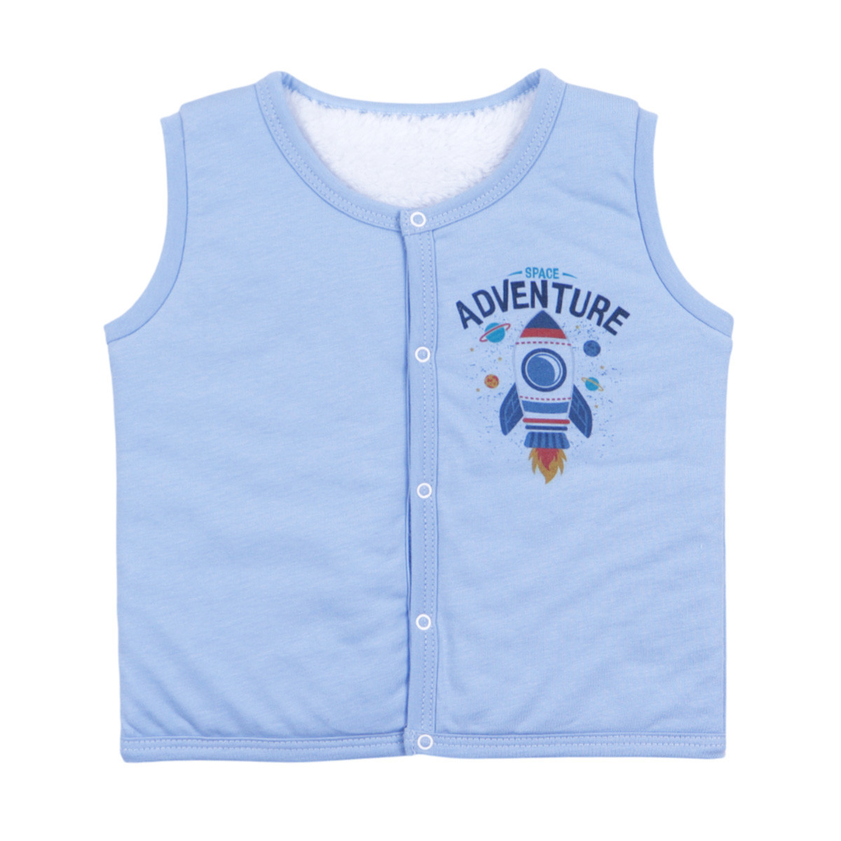 Бебешки трикотажен елек с пухена подплата "Adventure""