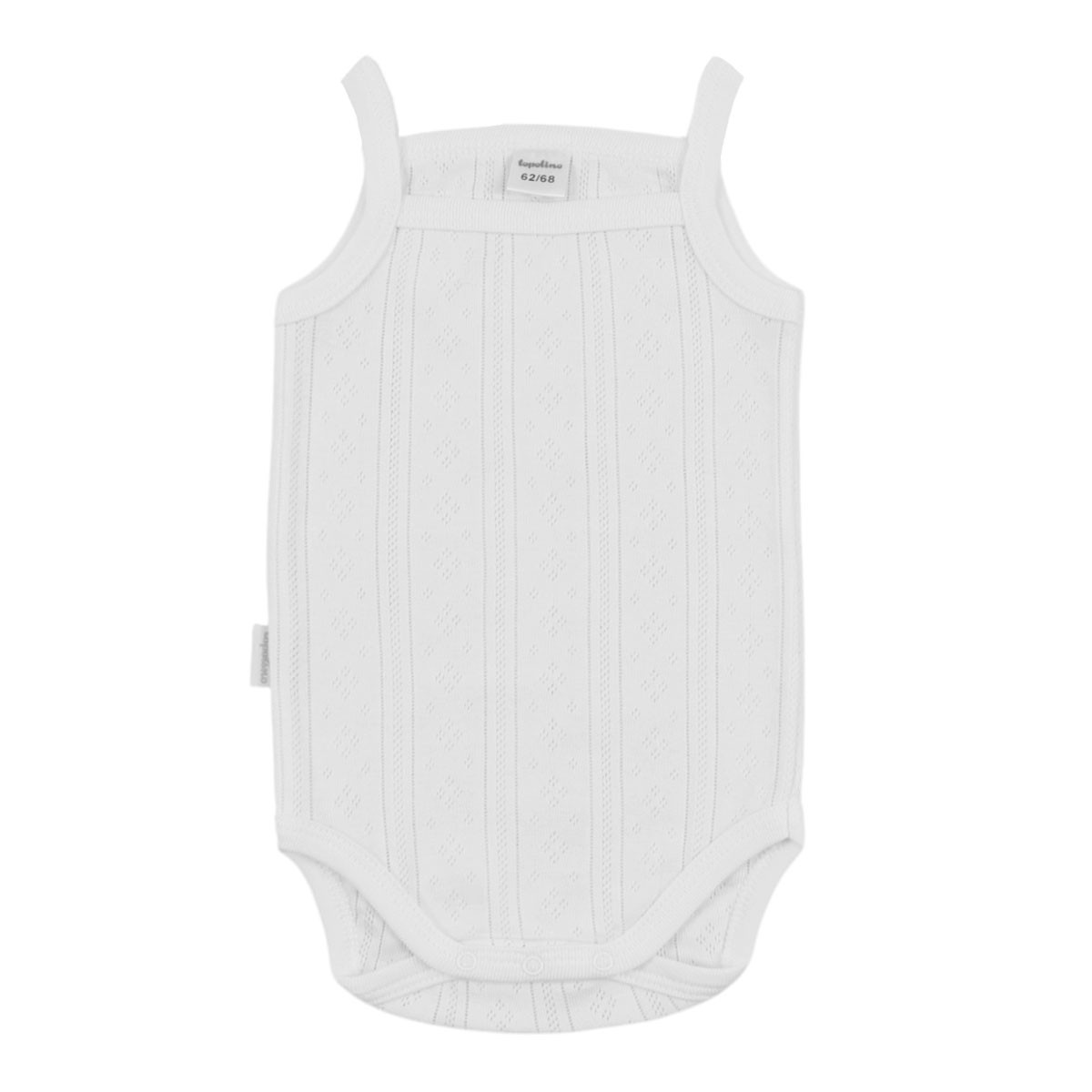 Бебешко ажурено боди-потник с тънки презрамки в екрю