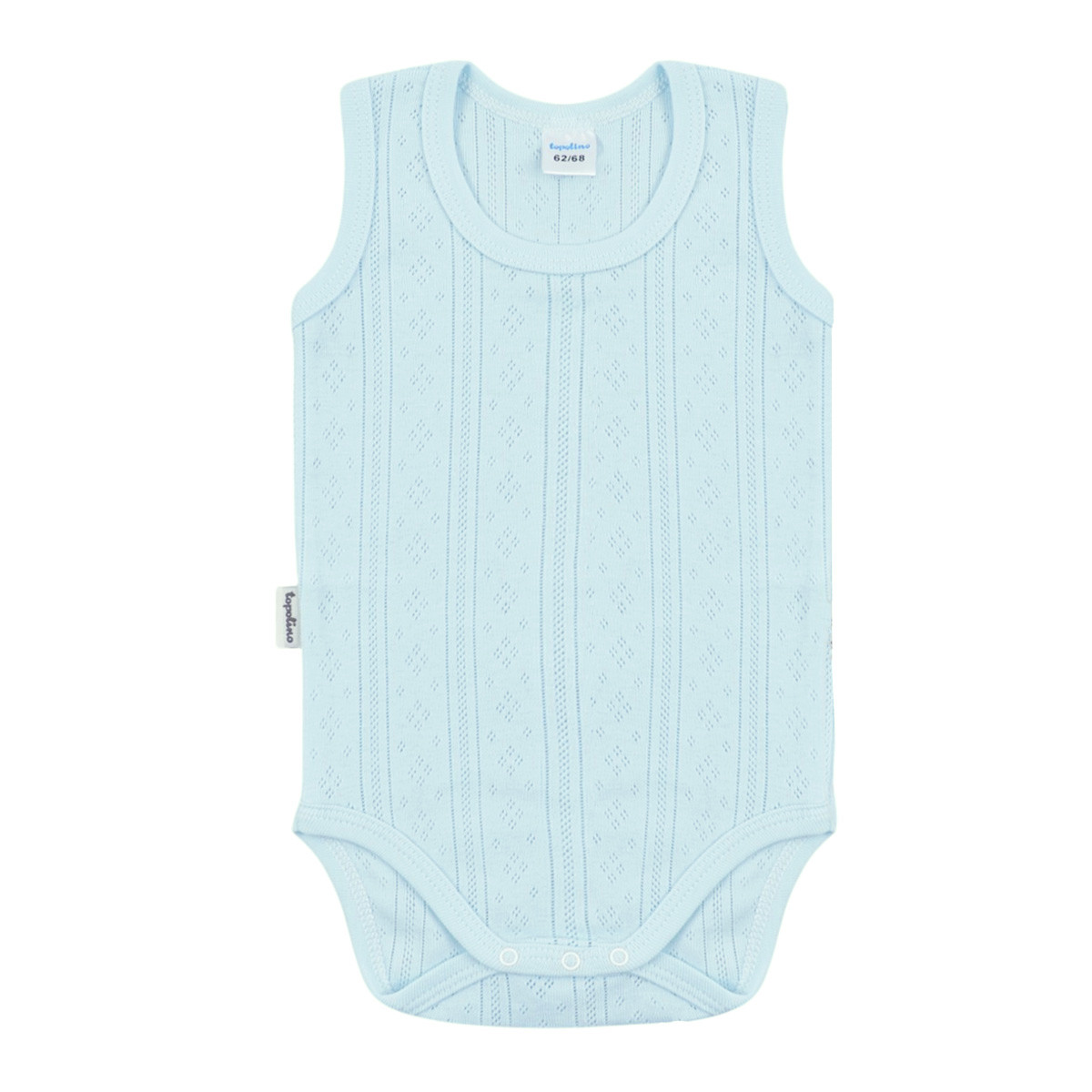 Бебешко боди-потник от памучен ажур в синьо