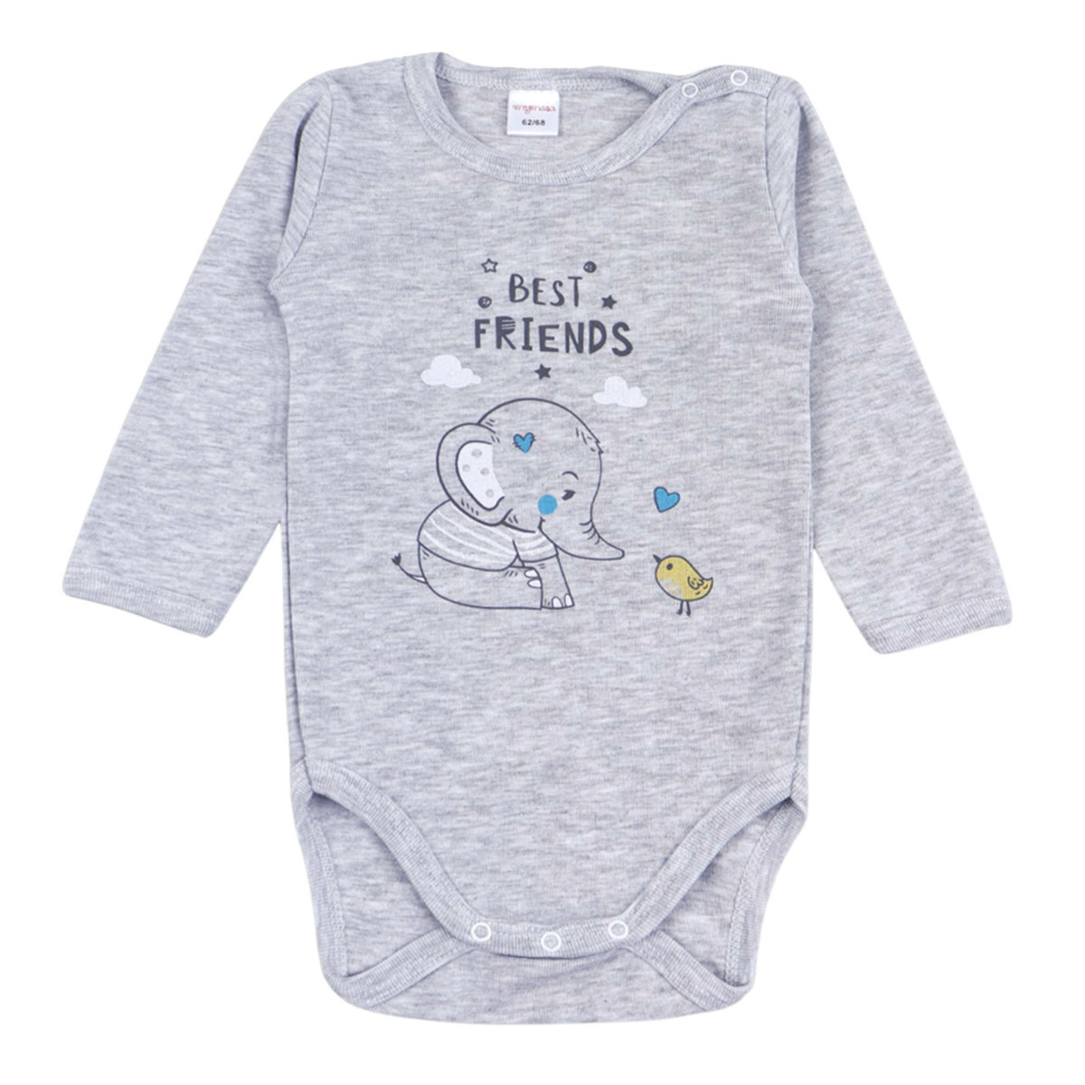 Детско боди "Best friends" в сив меланж