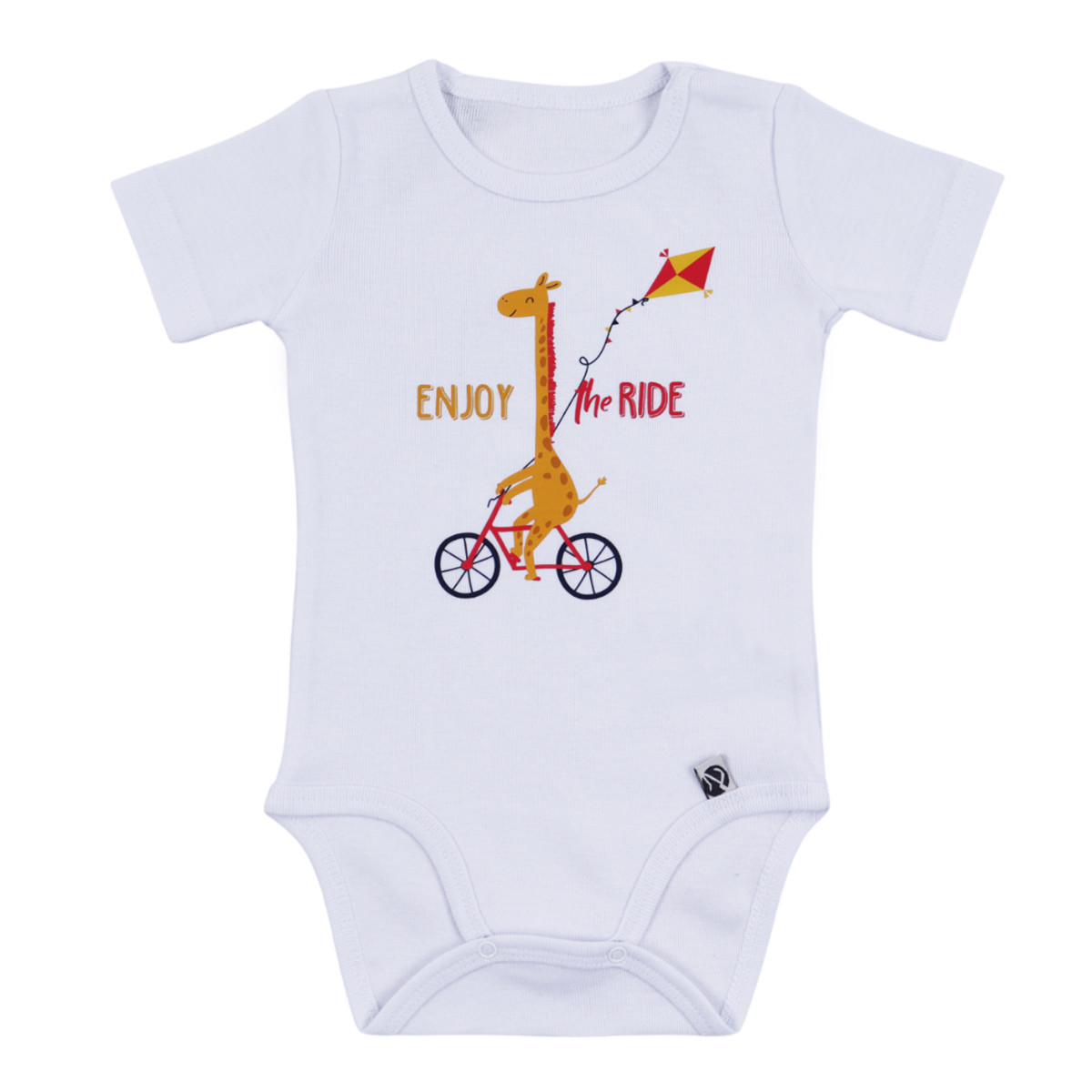 Бебешко боди "Enjoy the ride" в бяло