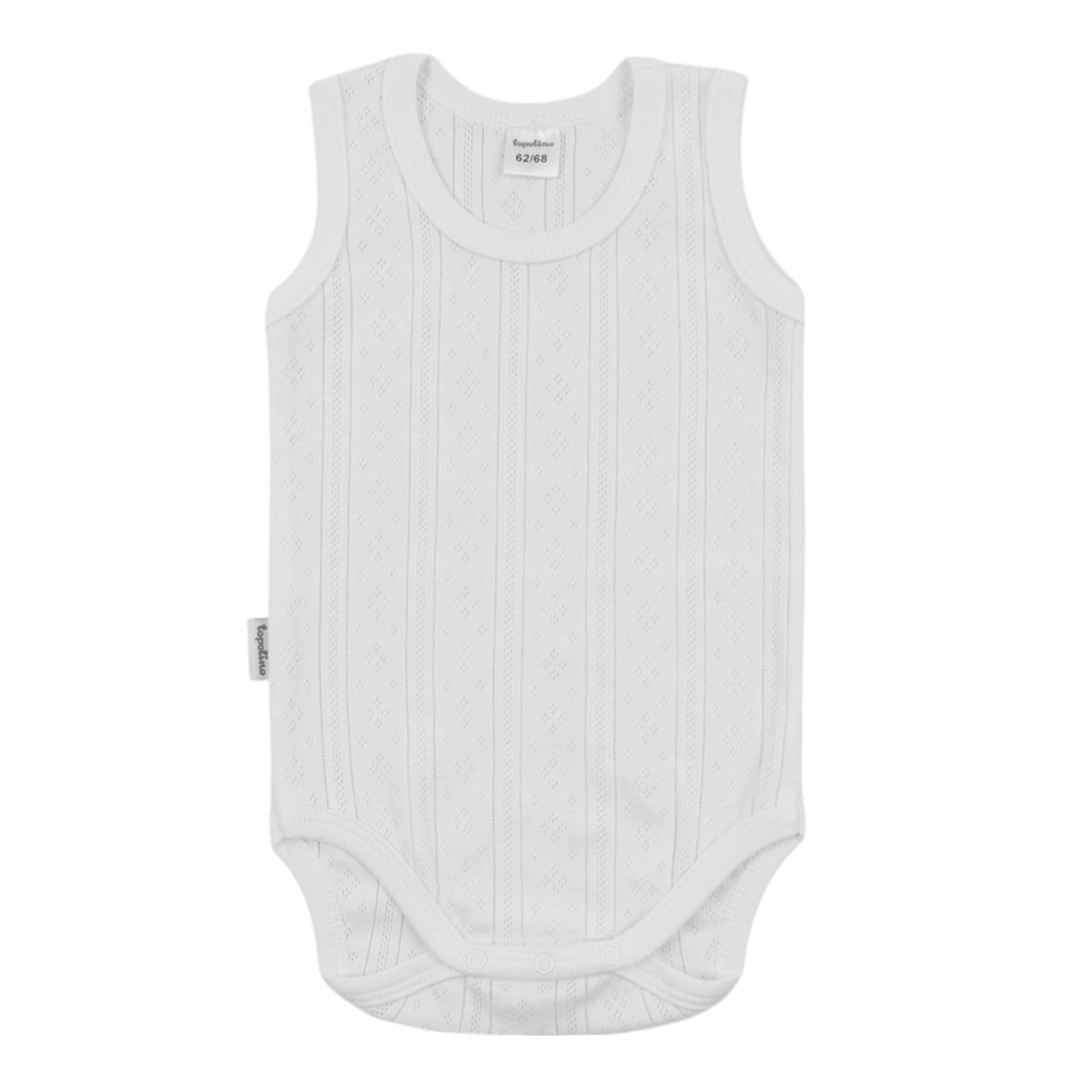 Бебешко боди-потник от памучен ажур в екрю