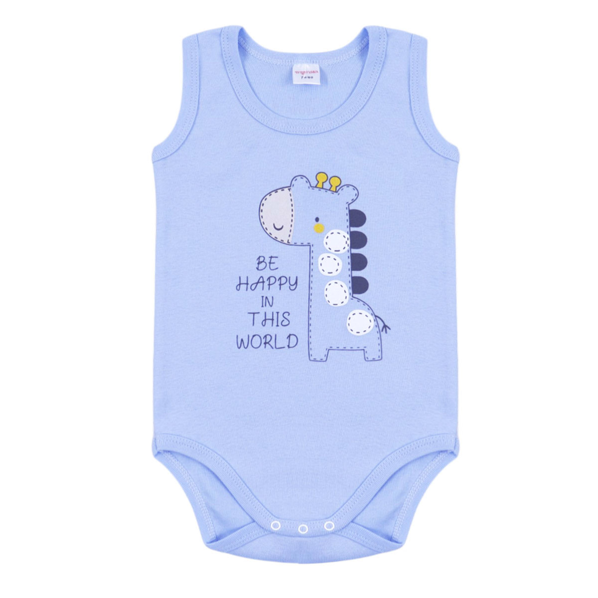 Бебешко памучно боди-потник "Be happy"