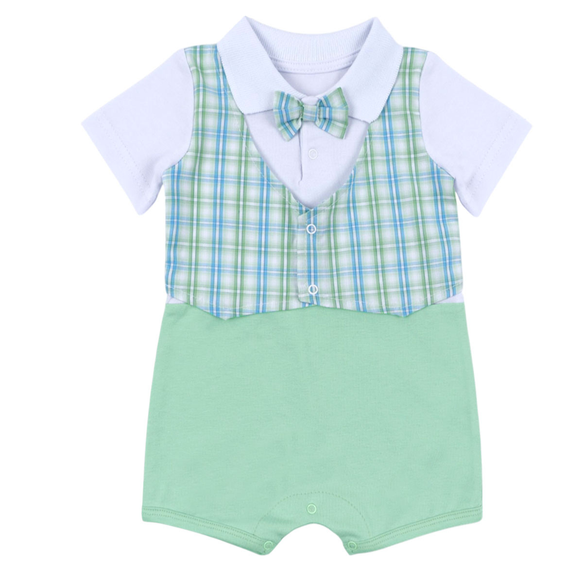 Бебешки ромпър с папийонка в млечна мента