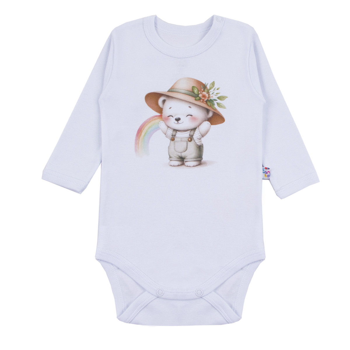 Бебешко памучно боди "Bear" в бяло