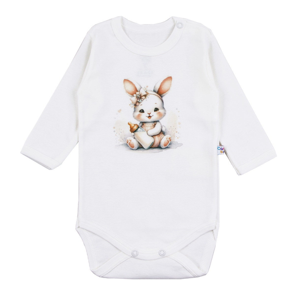 Бебешко памучно боди "Rabbit" в екрю