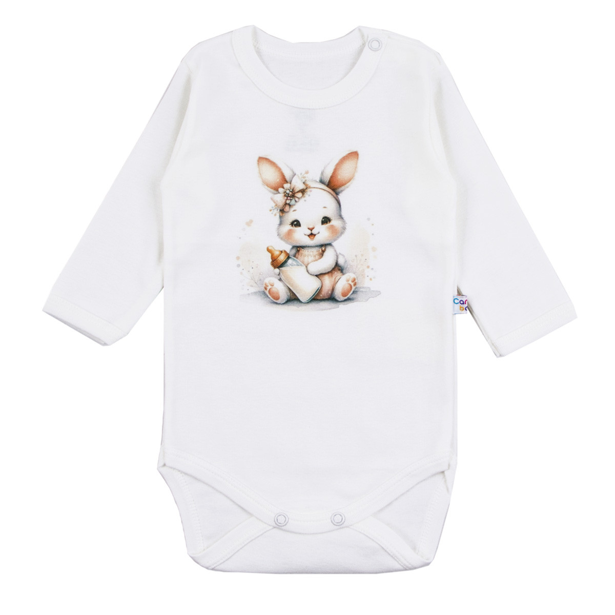 Бебешко памучно боди "Rabbit" в екрю