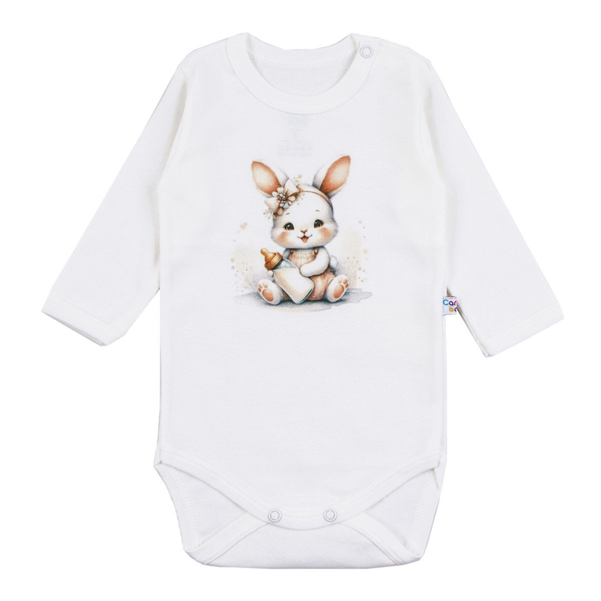 Бебешко памучно боди "Rabbit" в екрю