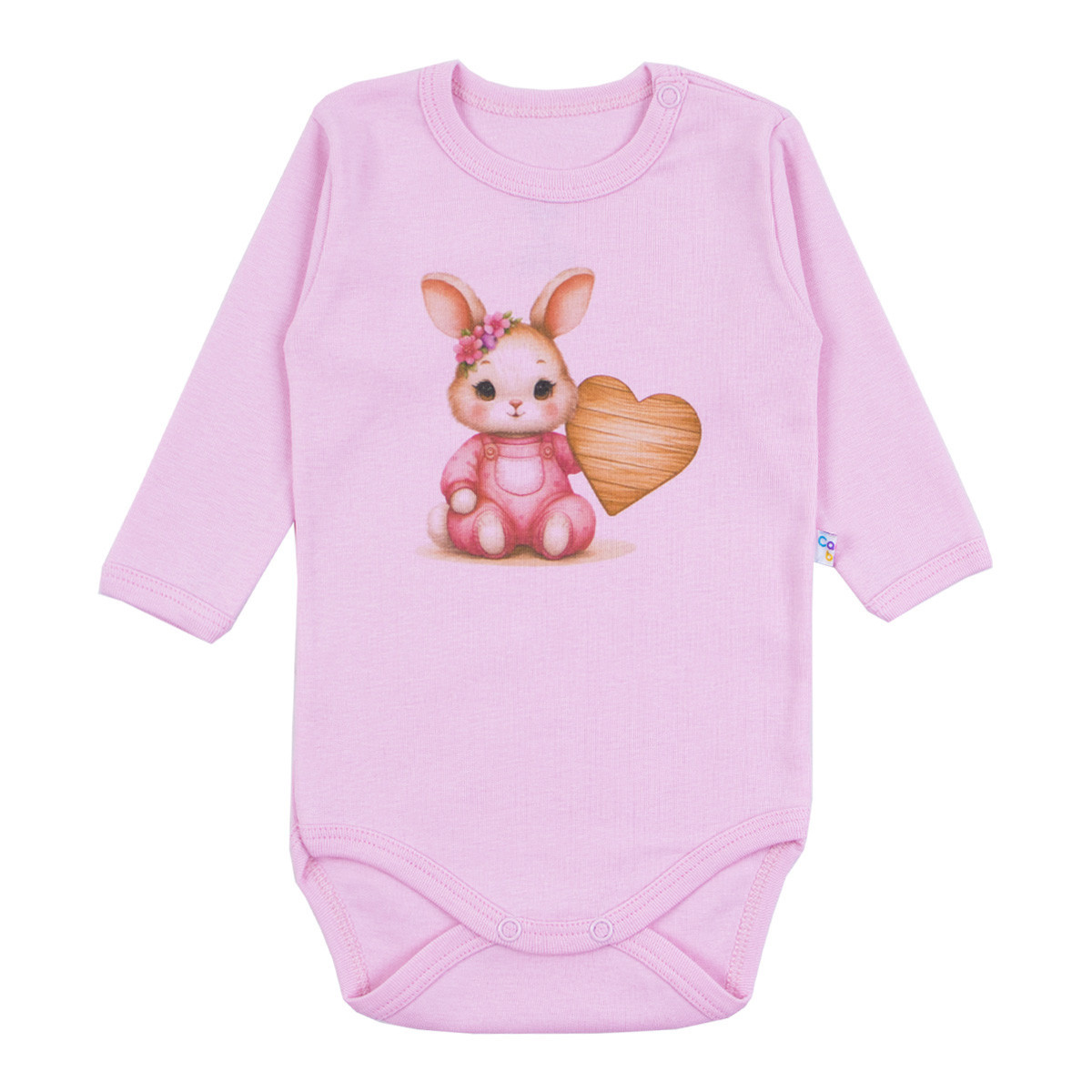 Бебешко памучно боди "Rabbit" в розово
