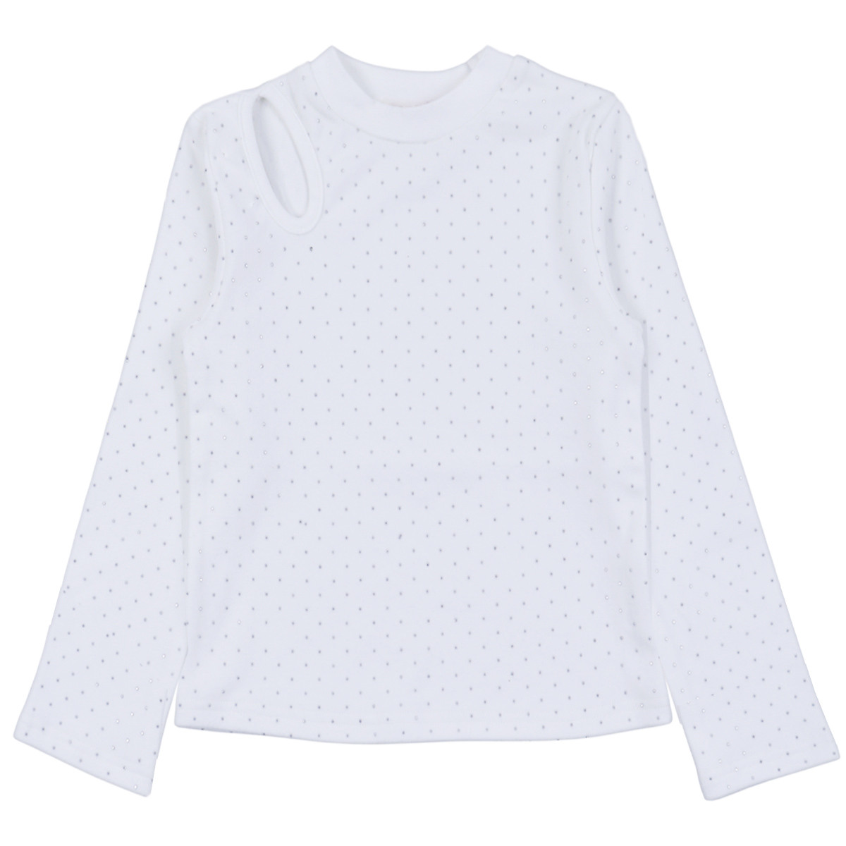 Детска блуза с фини камъчета в екрю