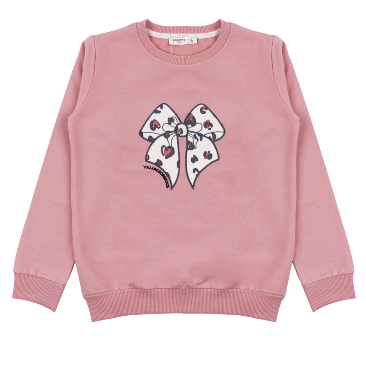 Детска плътна блуза ''Gorgeous'' в опушено розово