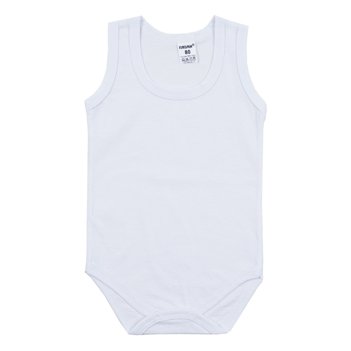 Боди-потник от памучна материя в бяло