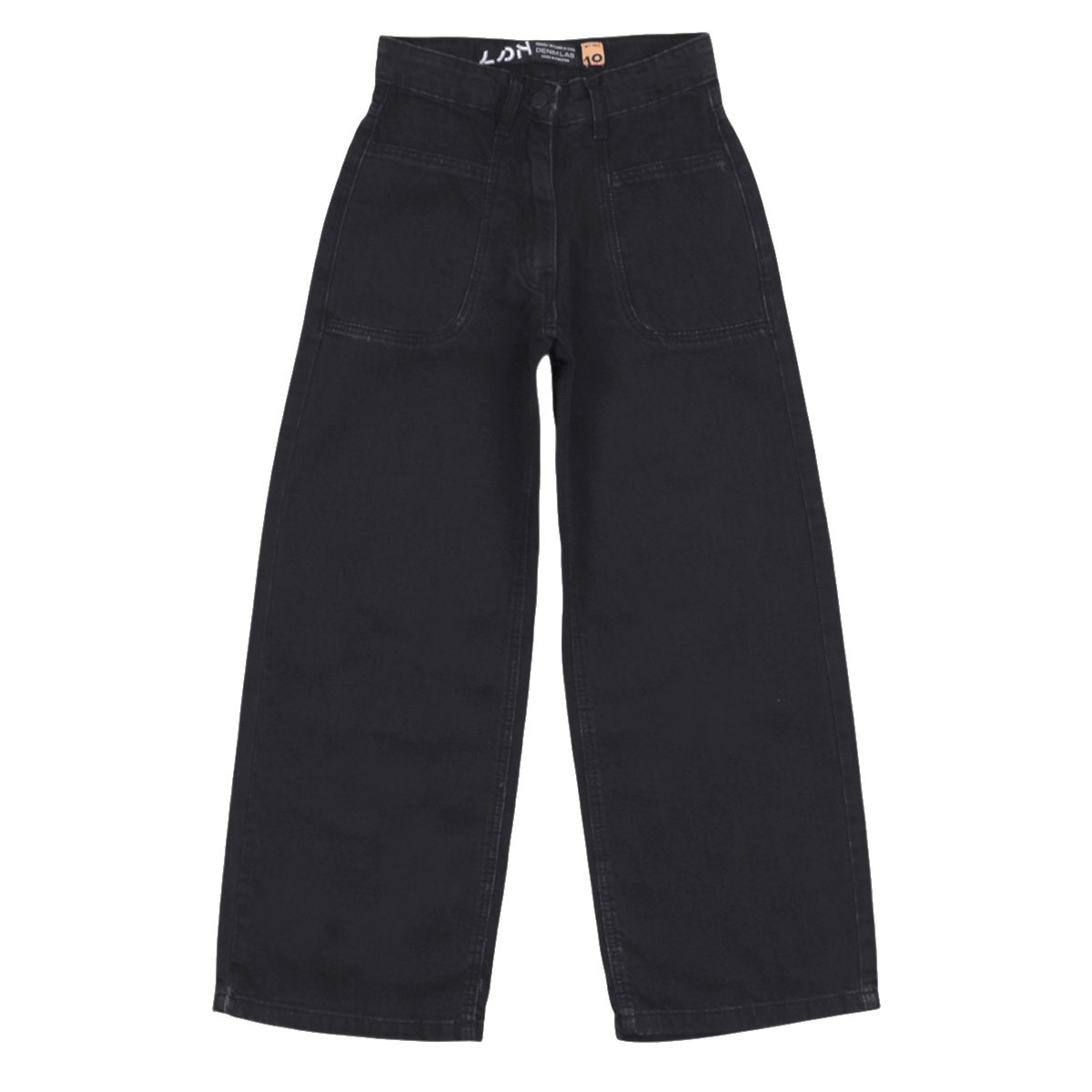 Детски дънки с широки крачоли в черно