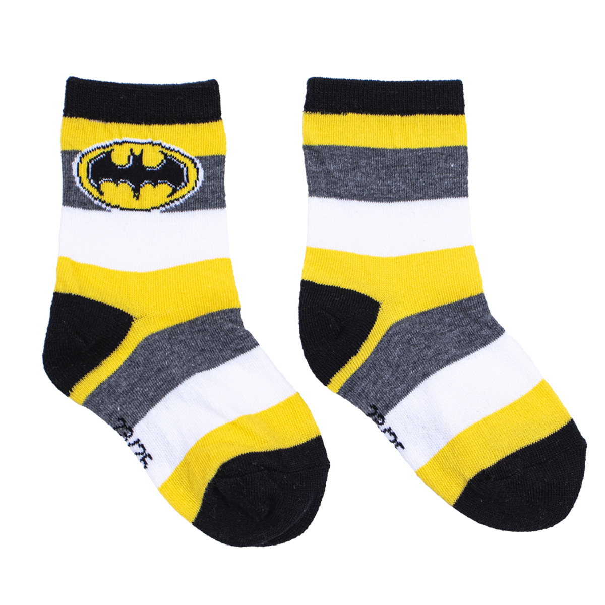 Детски къси чорапи в цветно сиво-жълто райе