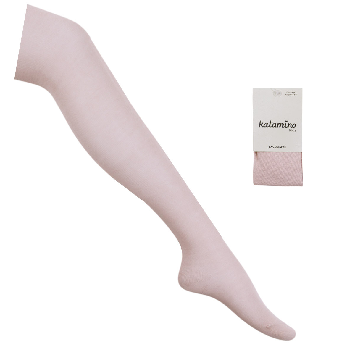 Детски памучен чорапогащник в опушено розово