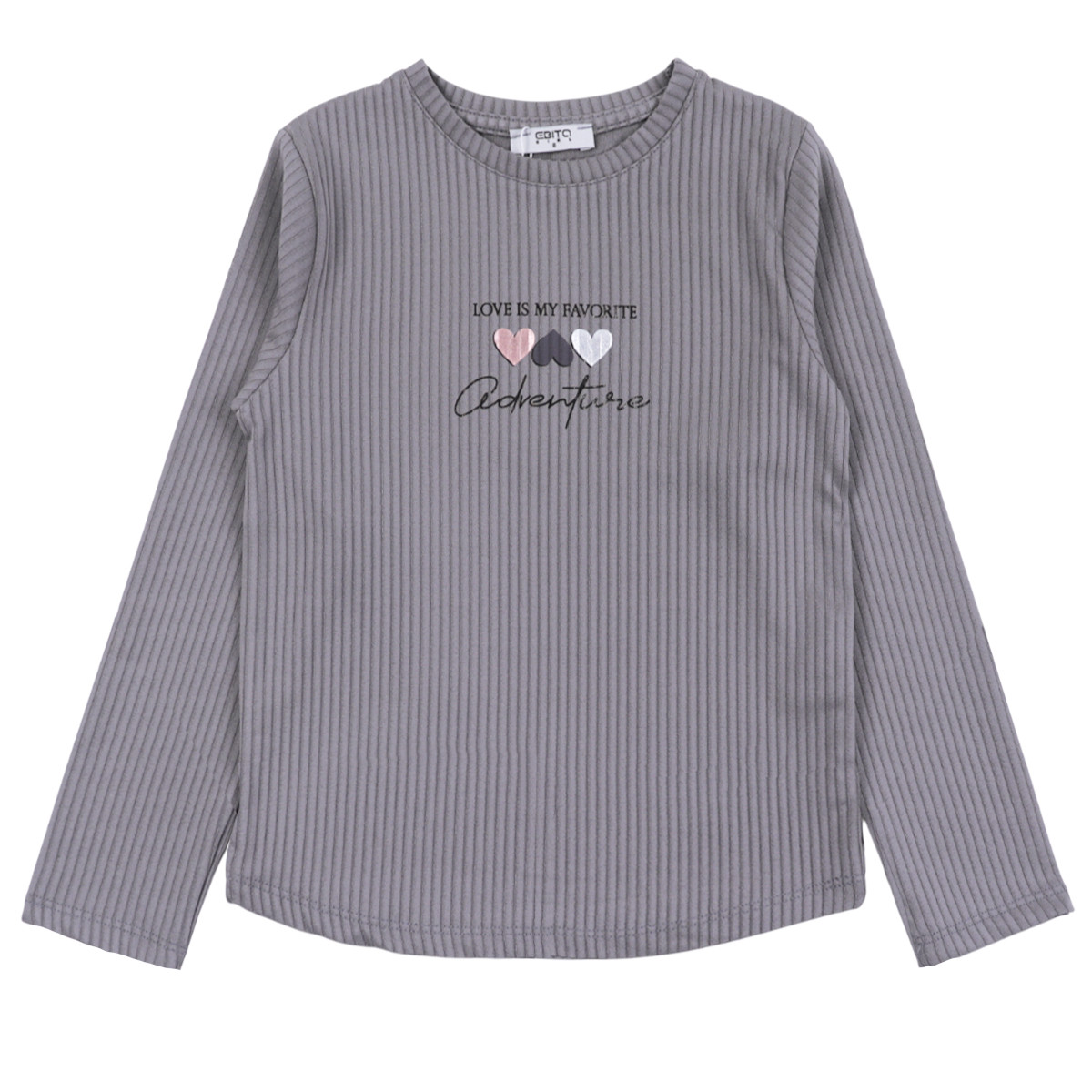 Детска рипсена блуза "Adventure" в сиво