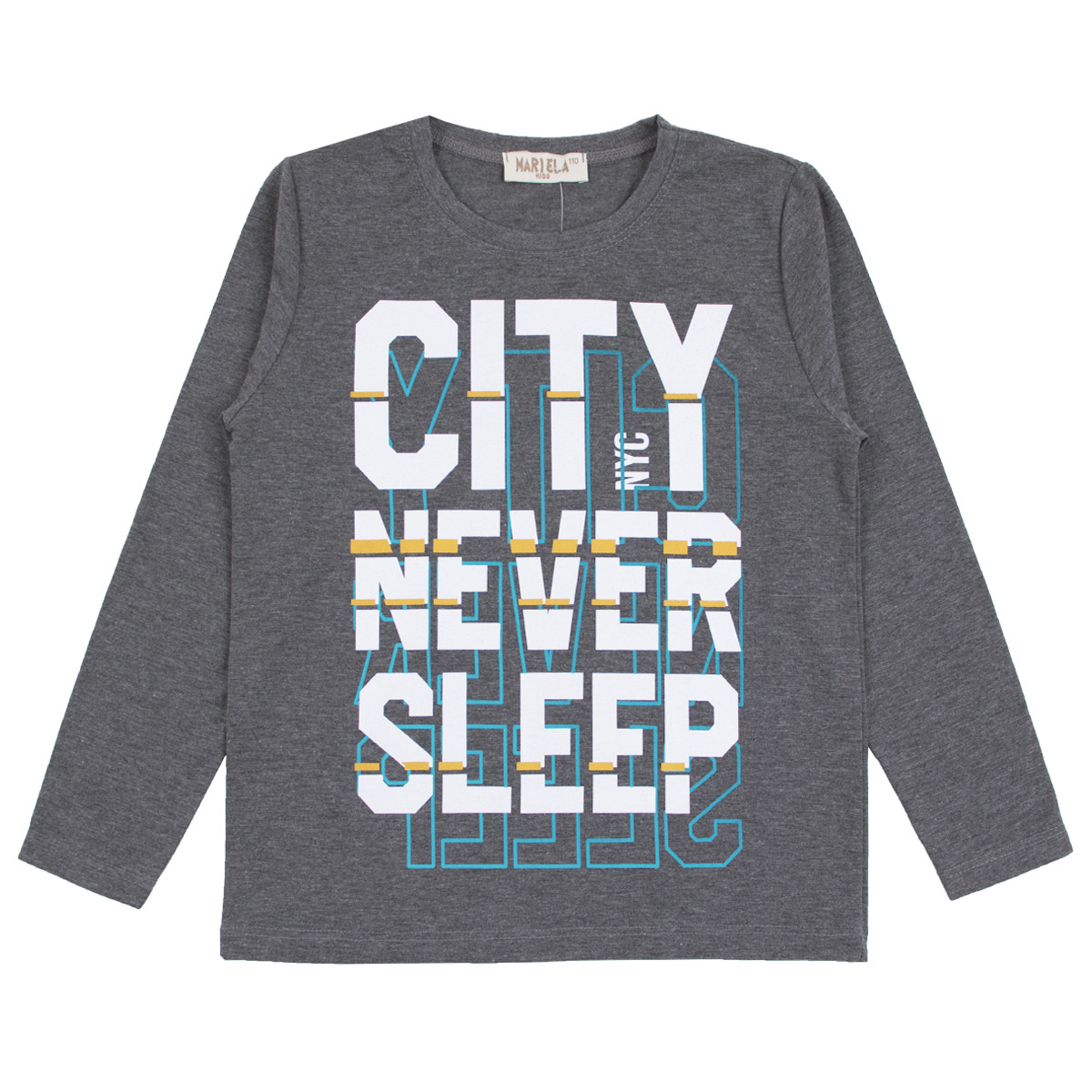 Детска блуза "City never sleep" в сив меланж