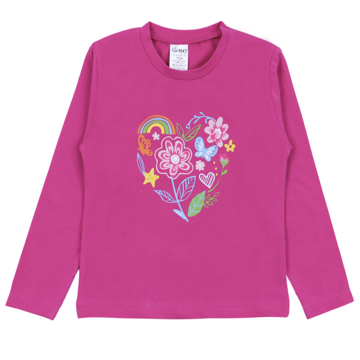 Детска блуза "Heart of flowers" в циклама
