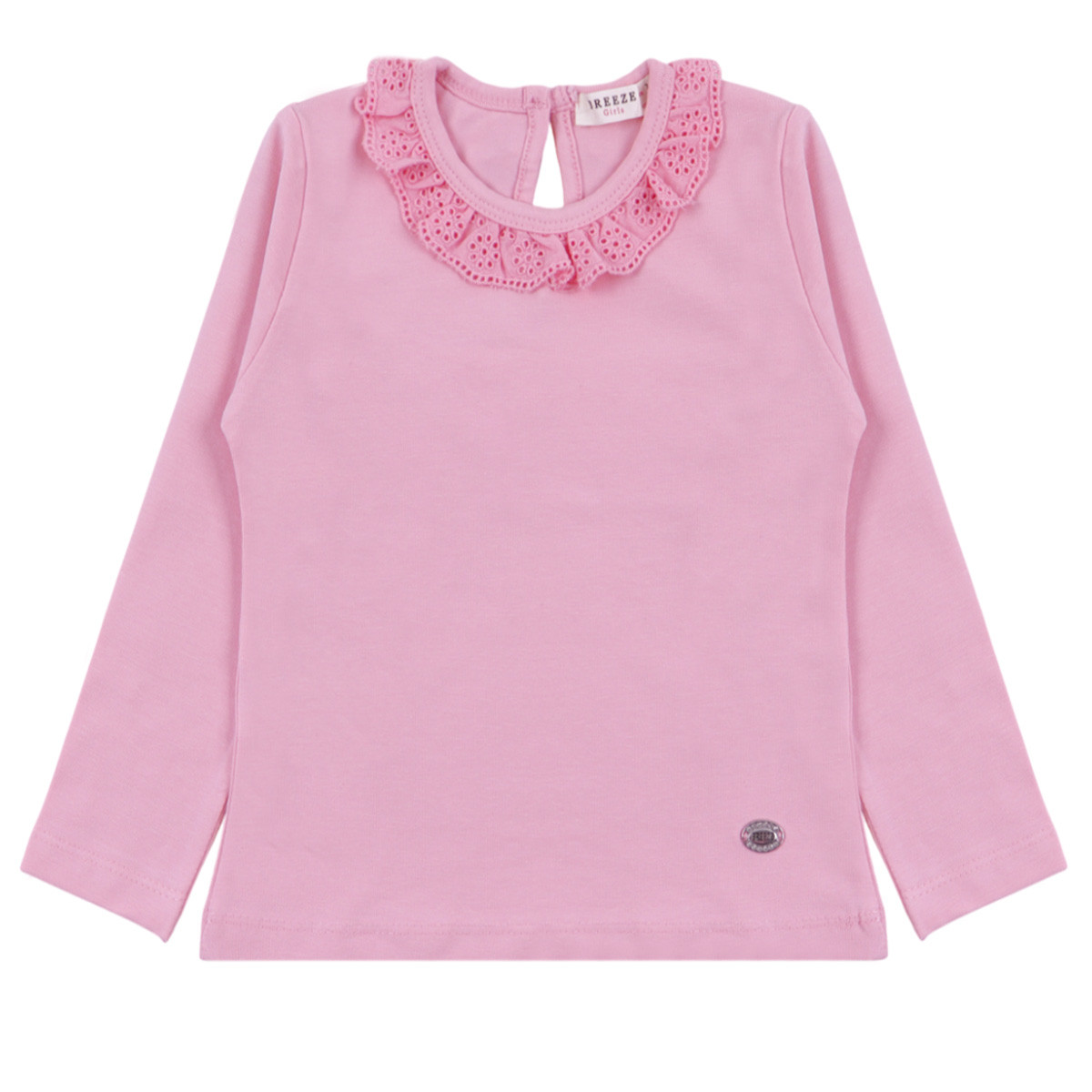 Детска блуза с рязана дантела в розово