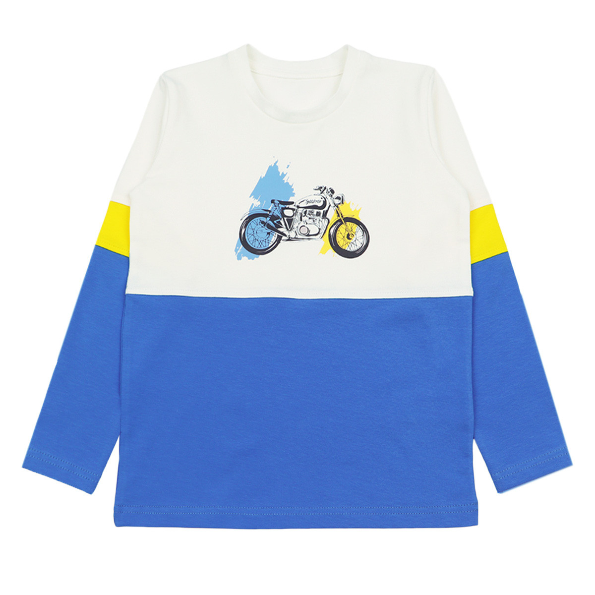 Детска блуза "Speedster" в екрю и синьо