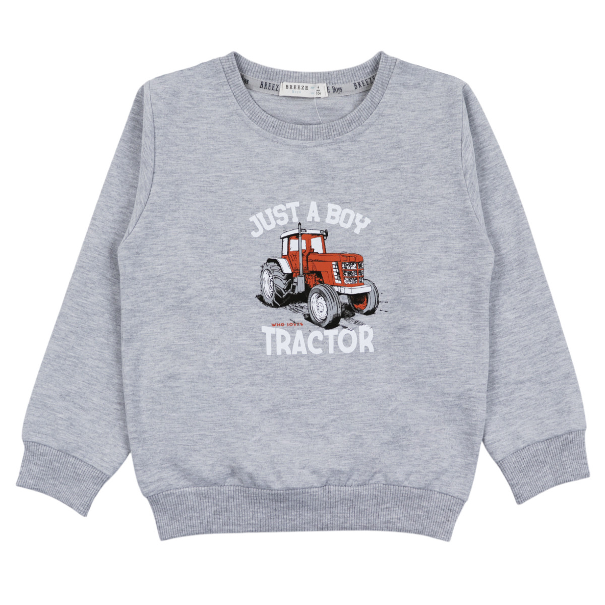 Детска блуза "Tractor" в сив меланж