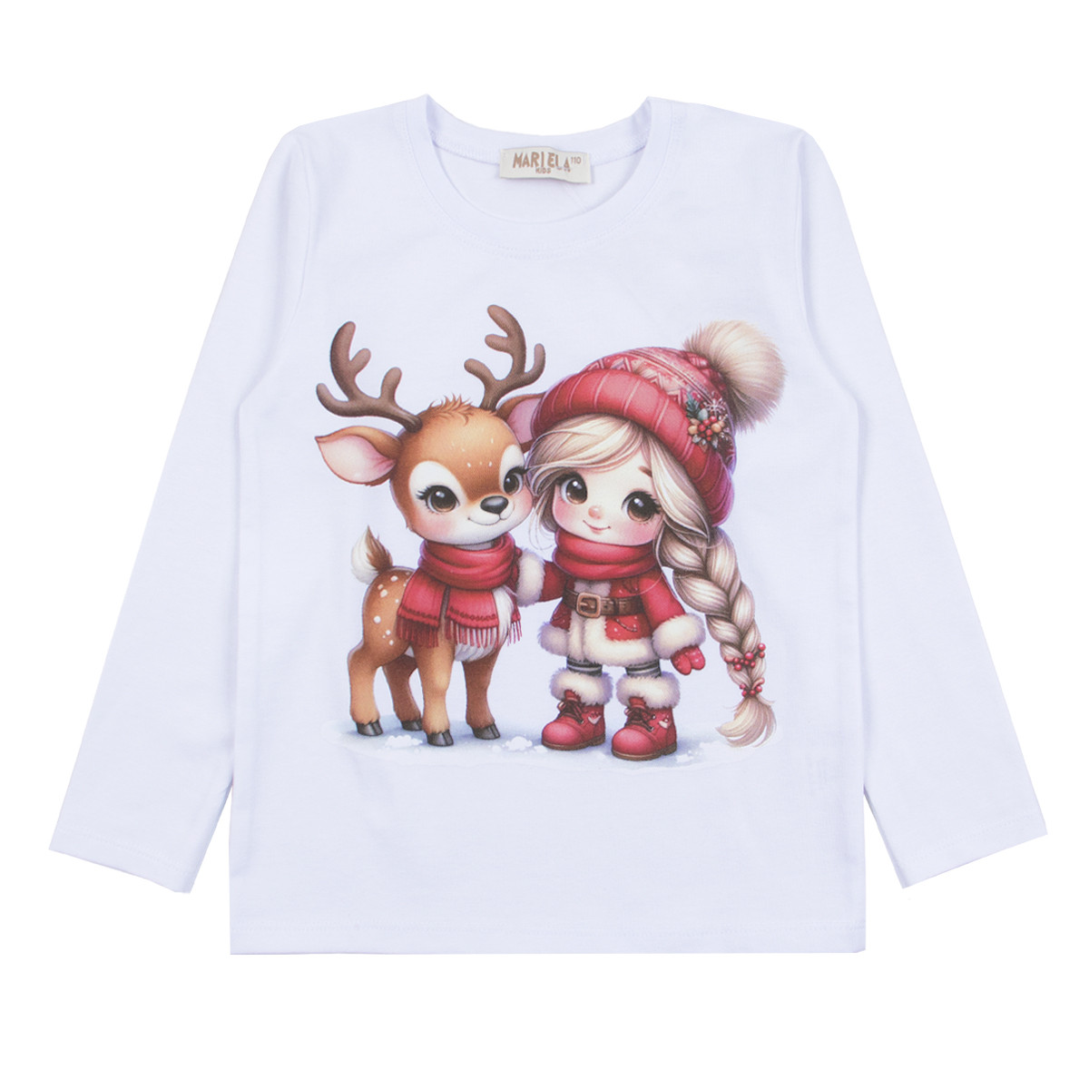 Детска коледна блуза "Friendship" в бяло