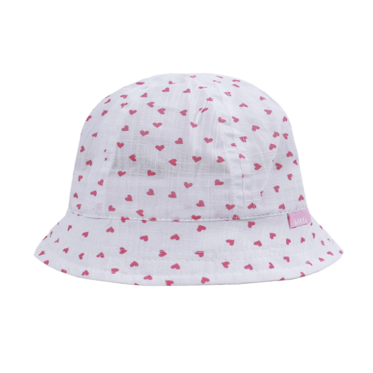 Бебешка лятна шапка "Hearts" в бяло