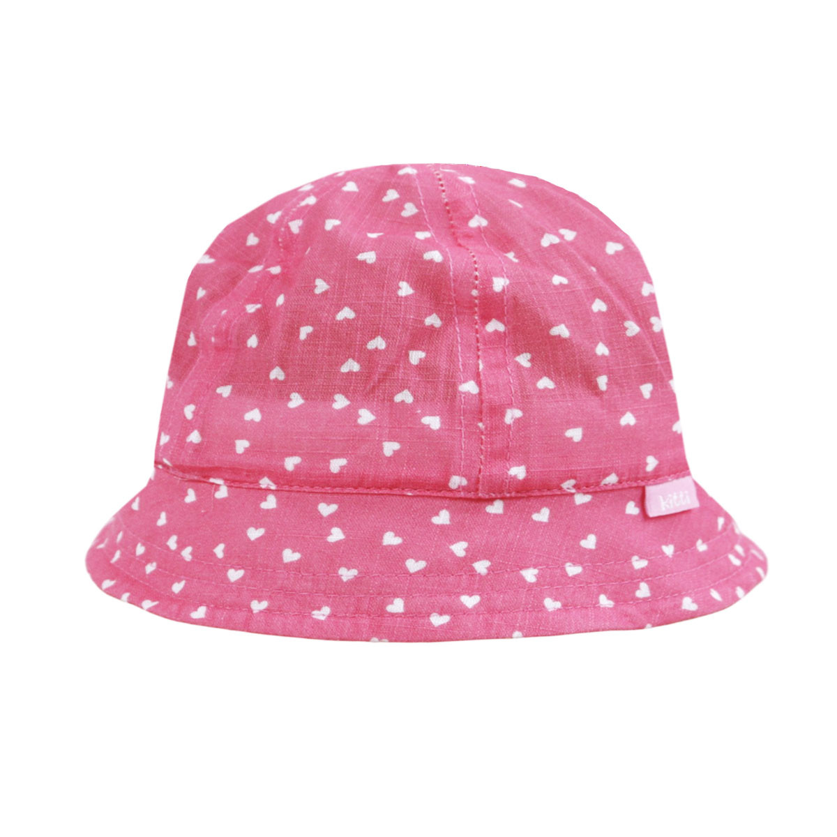 Бебешка лятна шапка "Hearts" в наситено розово